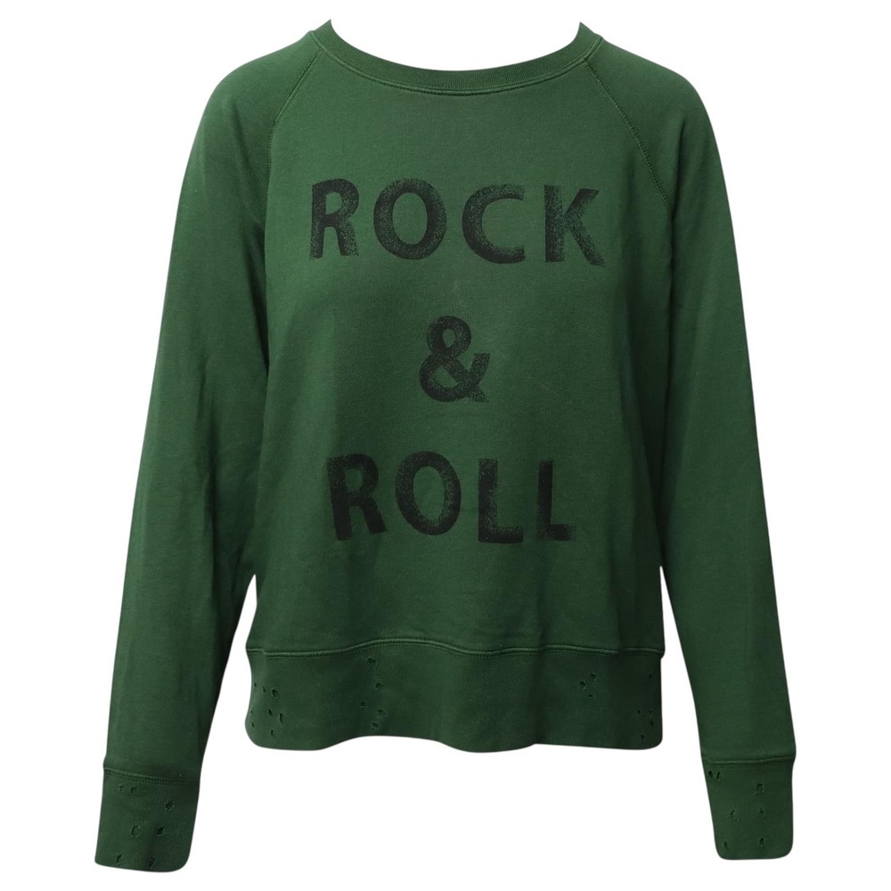 Zadig & Voltaire Rock & Roll Sweatshirt Womens Medium M Distressed Green - $197